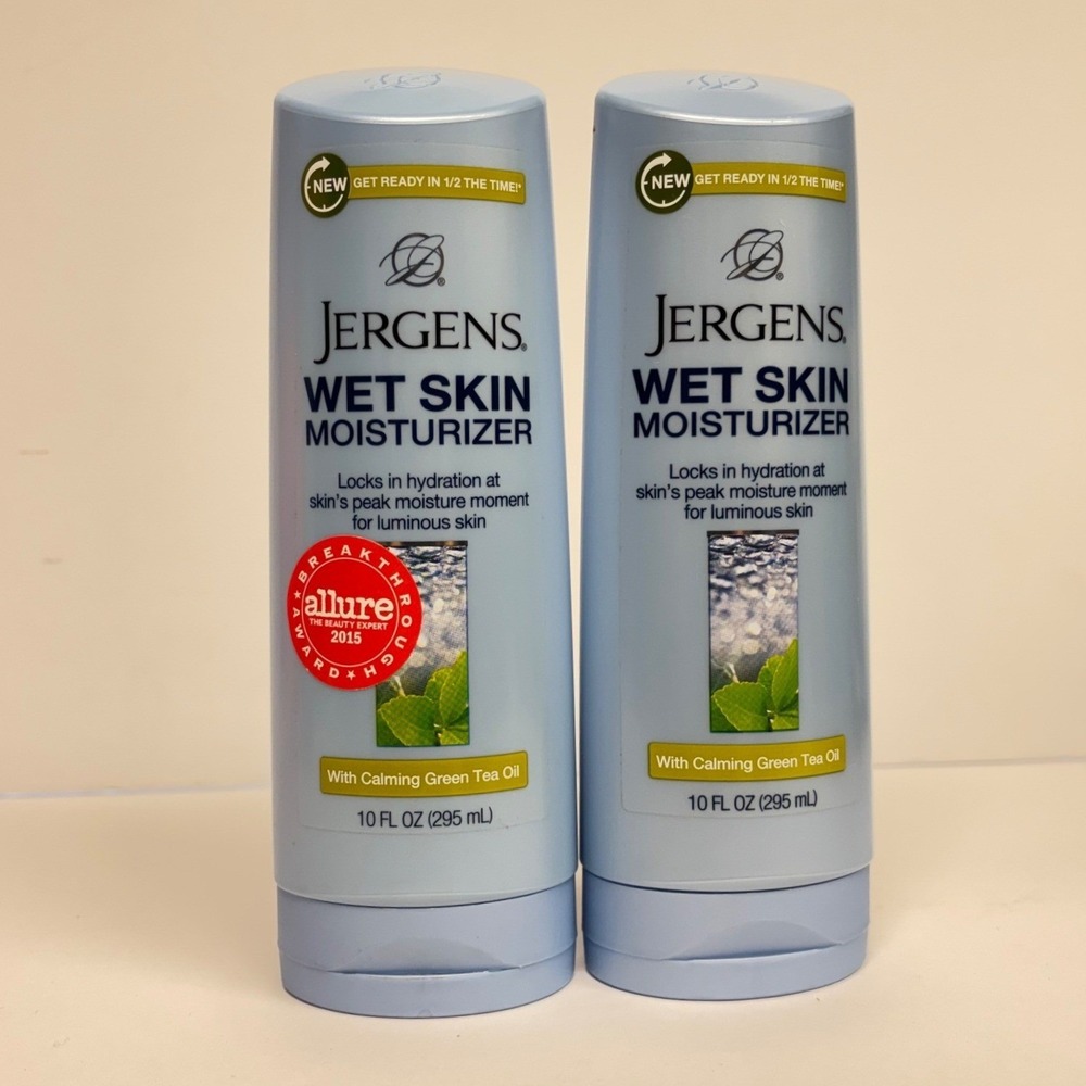 Jergens Wet Skin Moisturizer Calming Green Tea Oil 10oz 2 Pack Bundle NEW